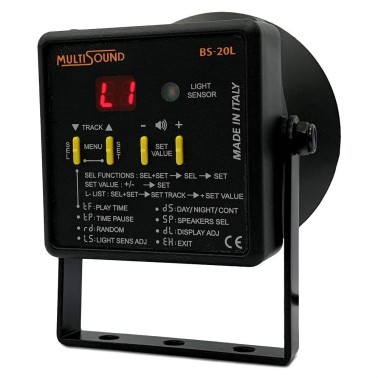 Dispositivo Acústico Afastar Aves MultiSound BS-20L – Estorninhos, Pombos, Gaivotas