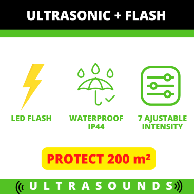 Garden Protector 4 com Flash | Repelente Ultrassónico de Animais